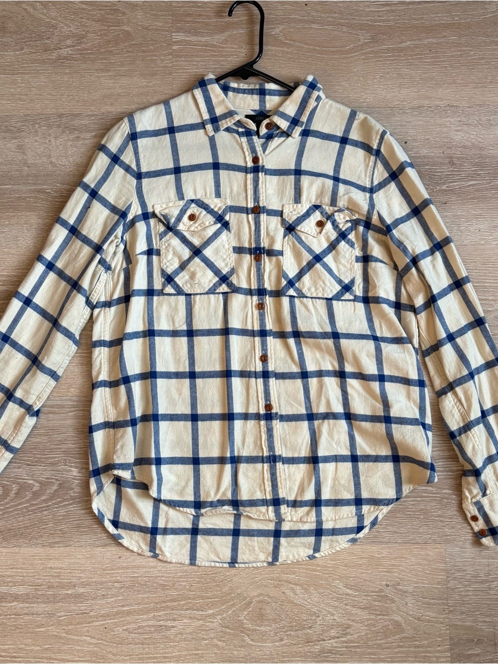 J.Crew Upcycled Butterfly Patch Flannel Shirt - Picture 9 of 11